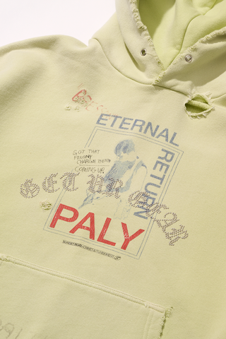 ETERNAL RETURN HOODED SWEATSHIRT - LIGHT GREEN