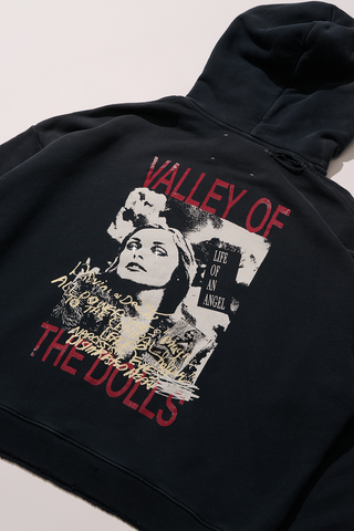 VALLEY OF DOLLS HOODED SWEATSHIRT - BLACK