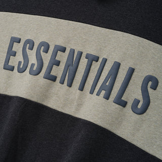 CROPPED RELAXED PANELLED HOODIE - IRON GREY HEATHER/ SEAL HEATHER