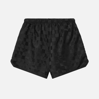NYLON CHECKERED GYM SHORT - VINTAGE BLACK