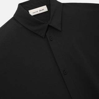 3/4 SLEEVE BUTTON UP SHIRT - VINTAGE BLACK