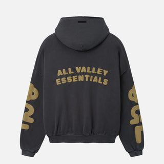 90S FULL ZIP HOODIE - WASHED IRON GREY
