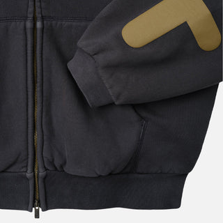 90S FULL ZIP HOODIE - WASHED IRON GREY