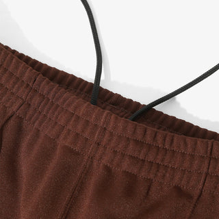 NARROW TRACK PANT POLY SMOOTH - BROWN