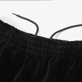 NARROW TRACK PANT - C/PE VELOUR - BLACK