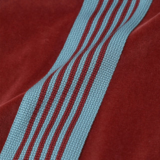 NARROW TRACK PANT - C/PE VELOUR - BURGUNDY