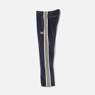NARROW TRACK PANT - C/PE VELOUR - NAVY