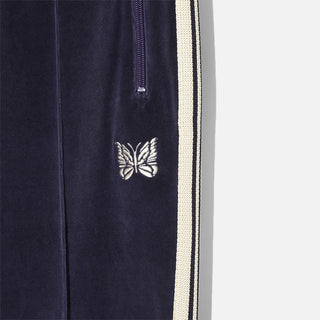 NARROW TRACK PANT - C/PE VELOUR - NAVY