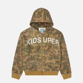 FACE CAMO HOODIE - DARK GREEN