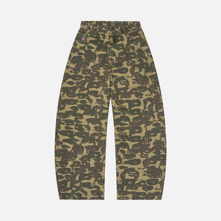 FACE CAMO WIDE LEG JEAN - DARK GREEN