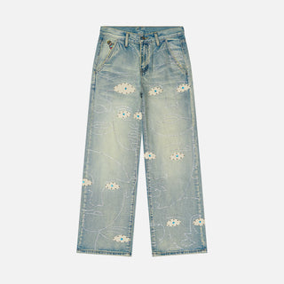 STUDDED FACE JEANS - BLUE