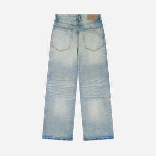 STUDDED FACE JEANS - BLUE