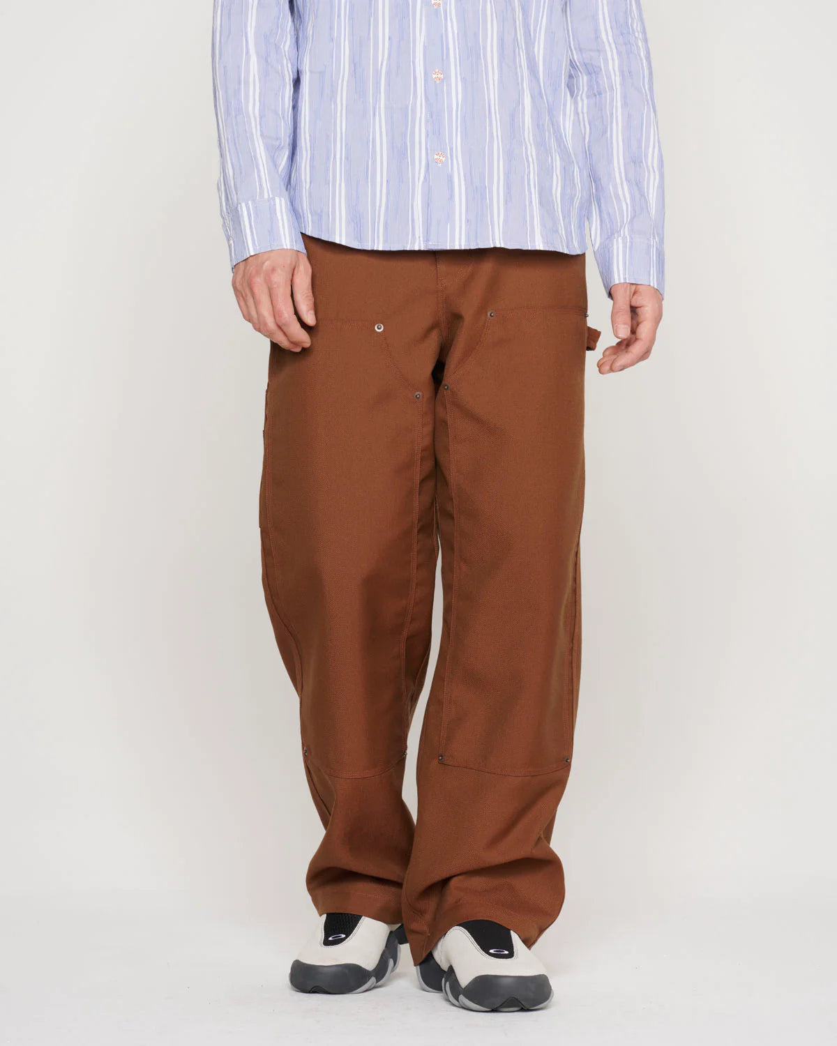 SERGE WOOL DOUBLE KNEE UTILITY PANT - BROWN