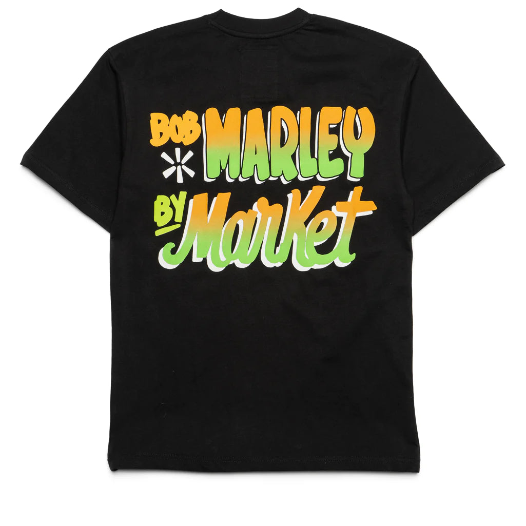 BOB MARLEY SOCCER T-SHIRT - BLACK