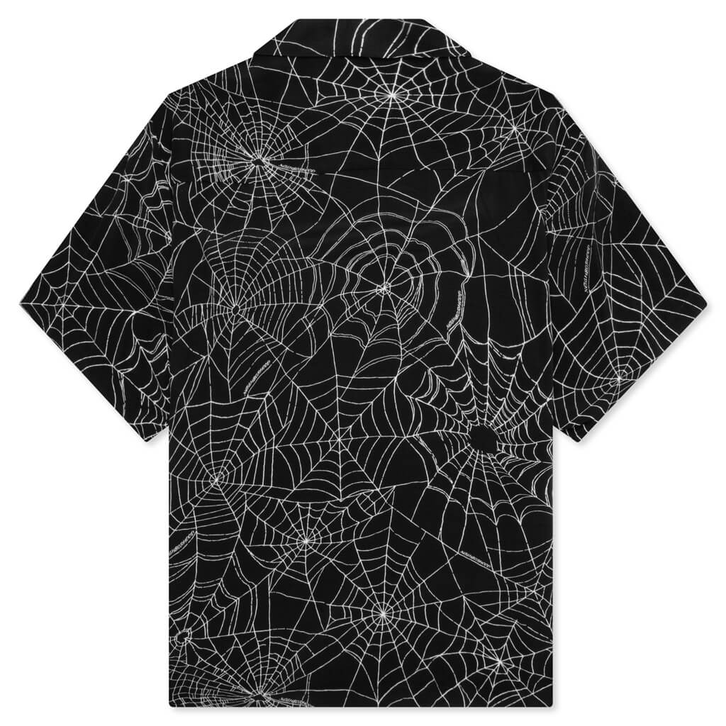 SPIDERWEB HAWAIIAN SHIRT - BLACK