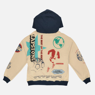 LAPSTONE X USMNT FULL-ZIP HOODIE - CREAM / NAVY
