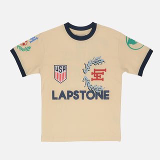 LAPSTONE X USMNT RINGER TEE - CREAM / NAVY
