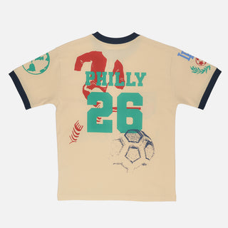 LAPSTONE X USMNT RINGER TEE - CREAM / NAVY