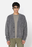 WOOL MOHAIR CARDIGAN - CHARCOAL