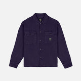 WAFFLE BUTTON FRONT SHIRT - NAVY