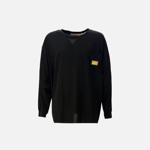 ABC.123.LIGHTWEIGHT L/S POCKET TEE - BLACK