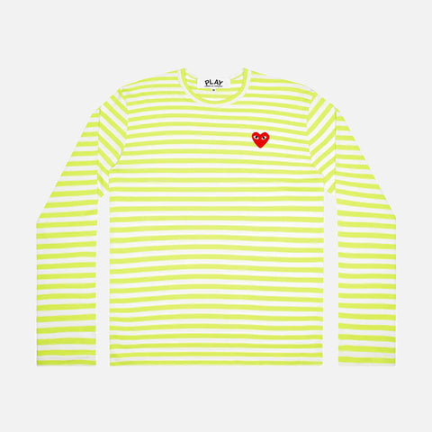 WOMEN`S BRIGHT STRIPED L/S TEE - LIME