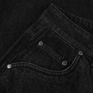RELAXED DENIM PANTS - BLACK