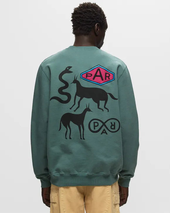 SNAKED BY A HORSE CREWNECK - PINEGREEN