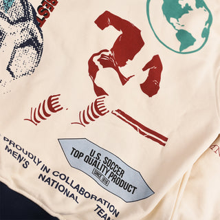 LAPSTONE X USMNT FULL-ZIP HOODIE - CREAM / NAVY