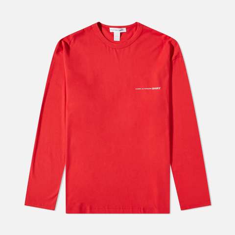 LONG SLEEVE LOGO TEE - RED