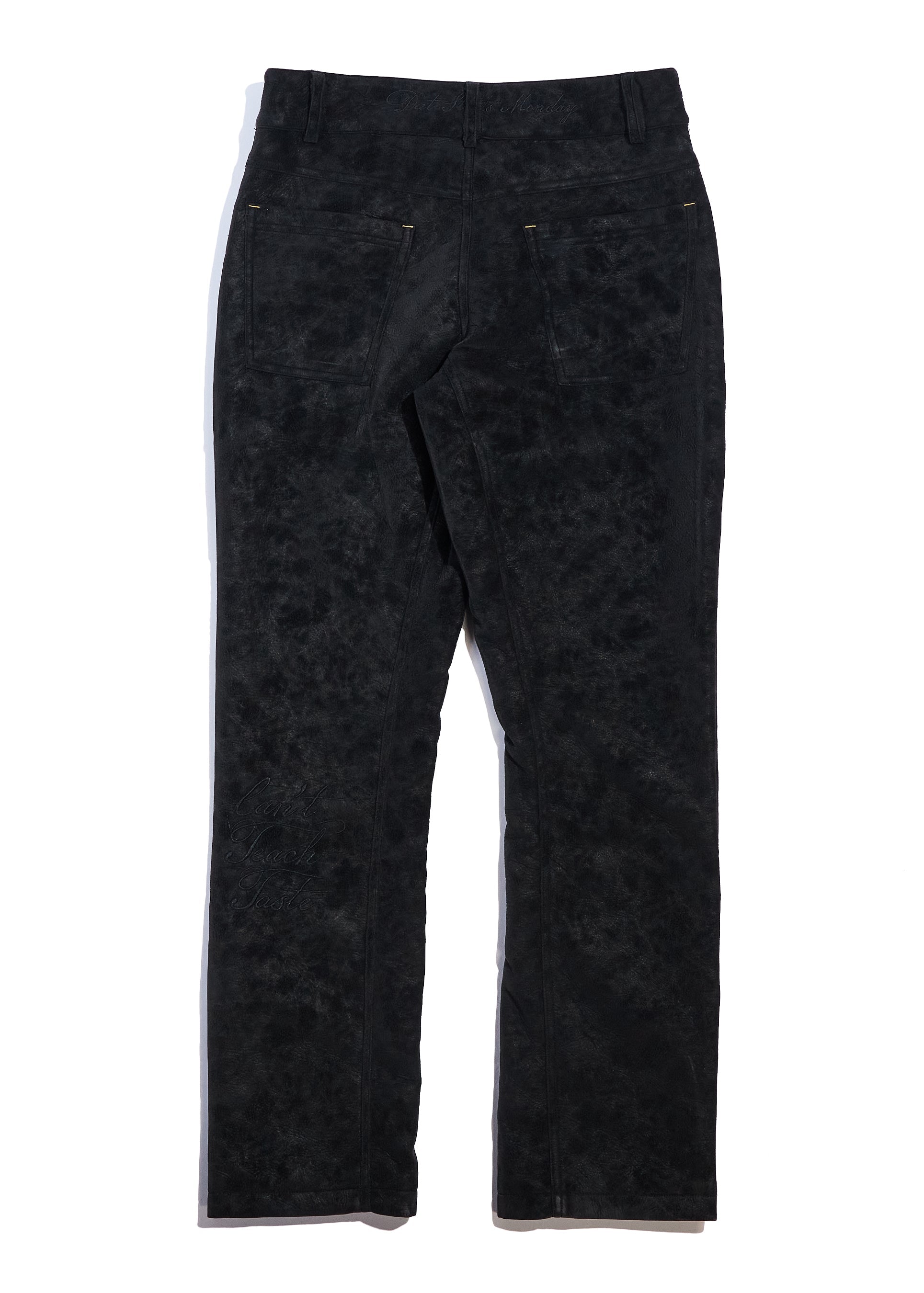 VEGAN SUEDE PANTS - BLACK