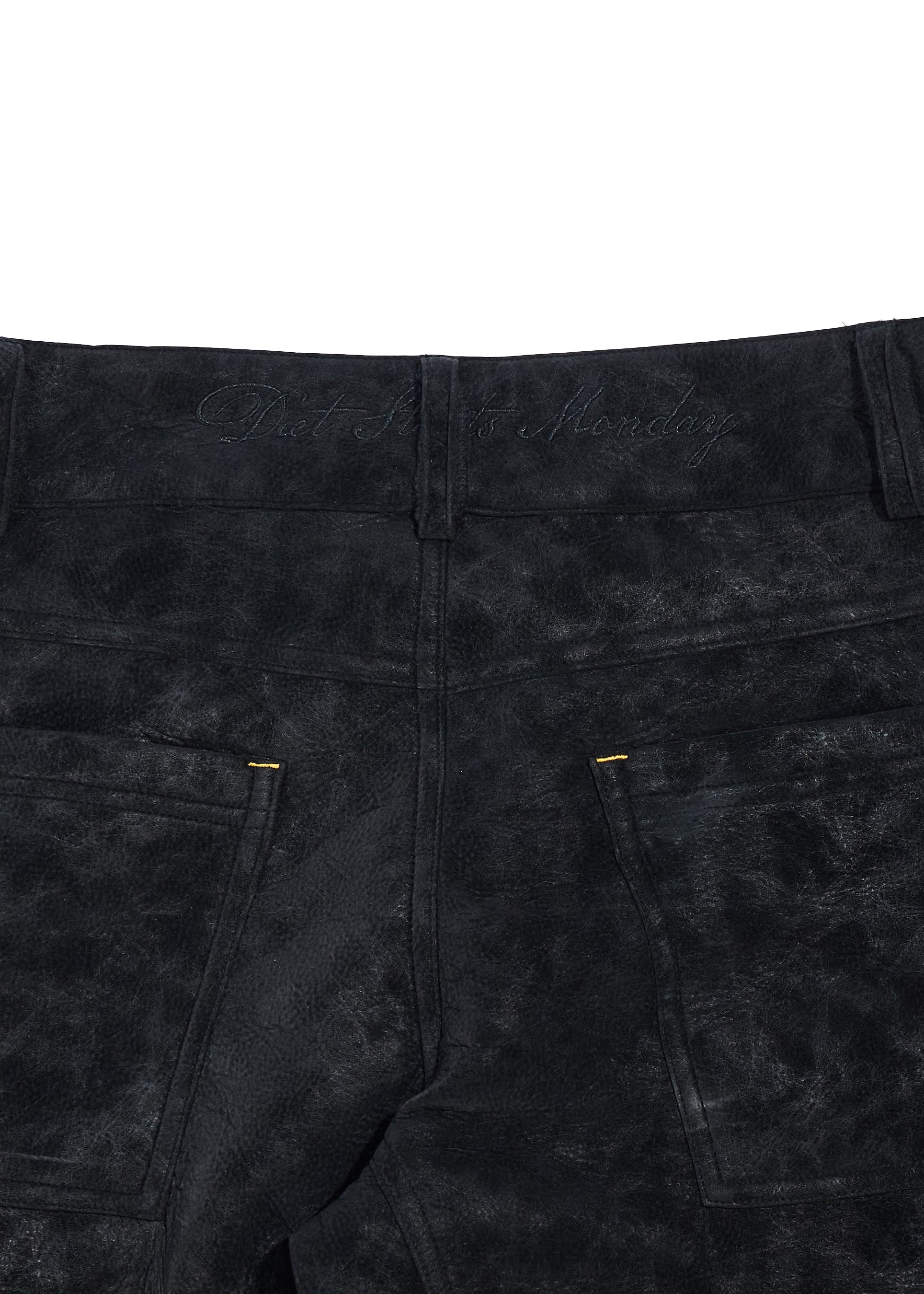 VEGAN SUEDE PANTS - BLACK