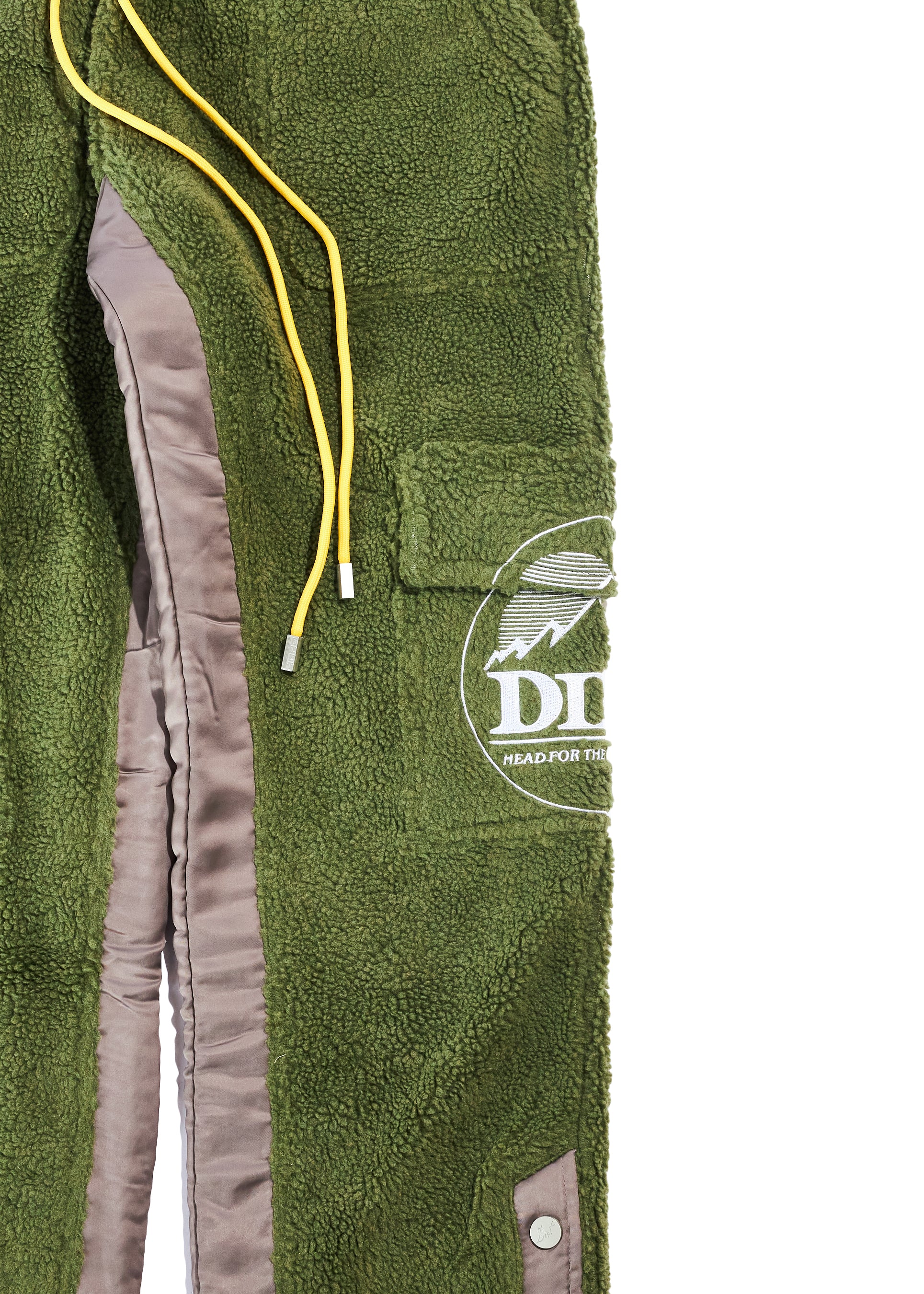 FLEECE CARGO PANTS - OLIVE