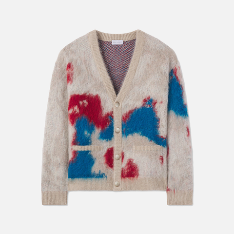 MOHAIR JACQUARD CARDIGAN - BIRDS EYE