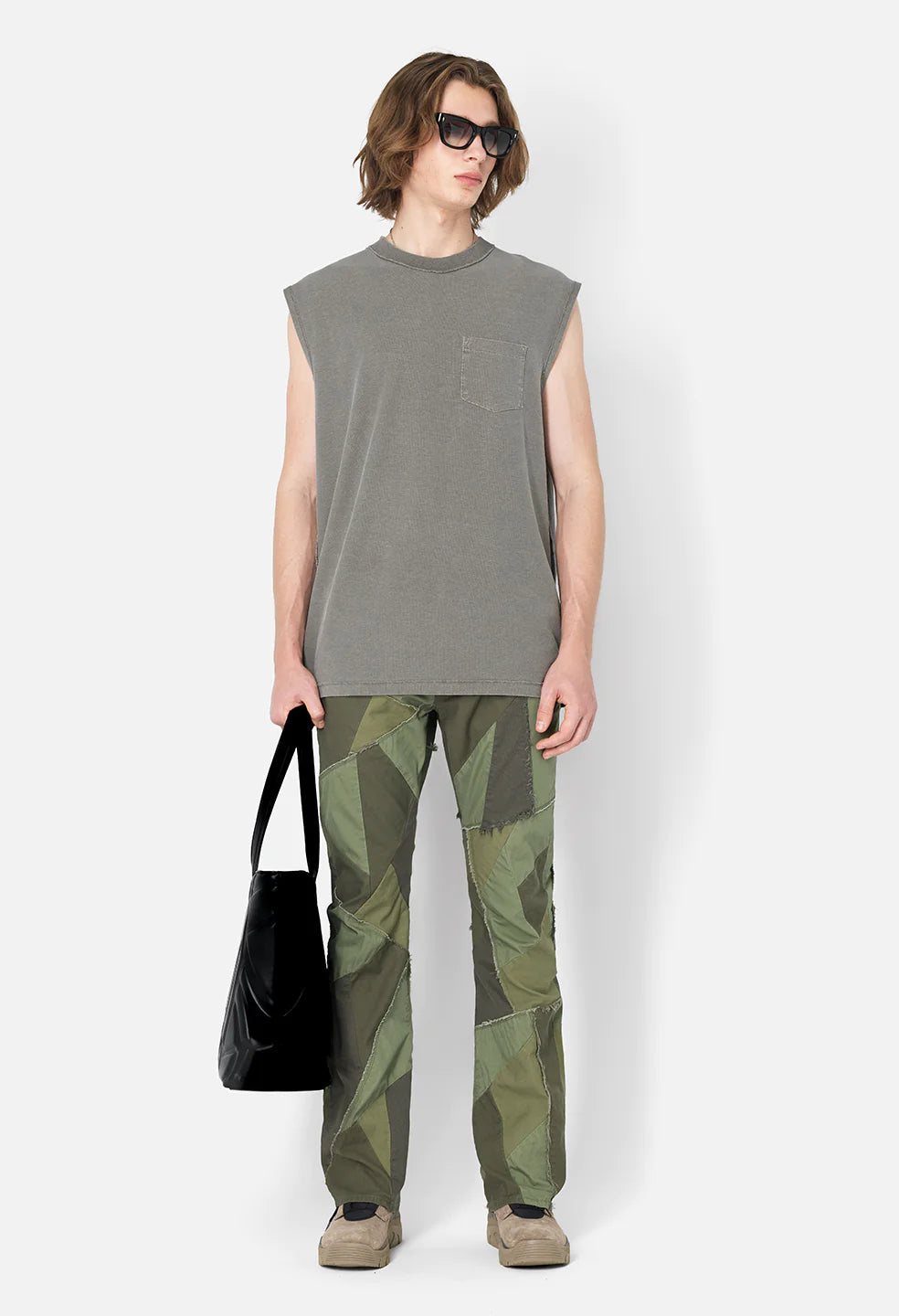 PATCHWORK CARIBOU BOOTCUT - OLIVE