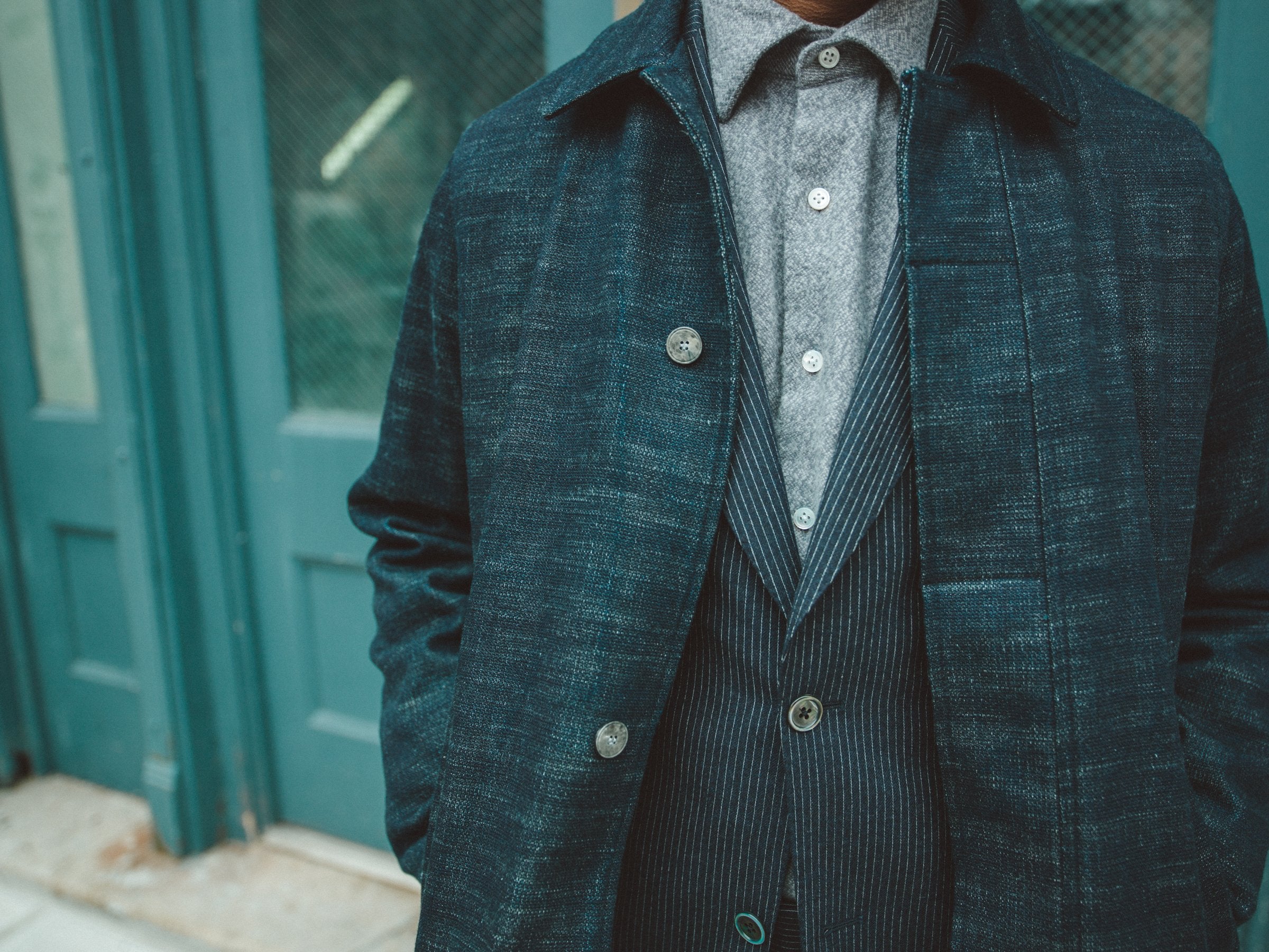 LINED STUDIO COAT - INDIGO