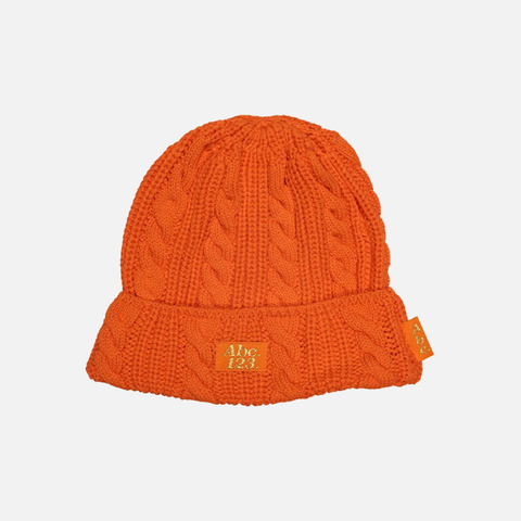 ABC. 123. CABLEKNIT BEANIE - CARNELIAN ORANGE