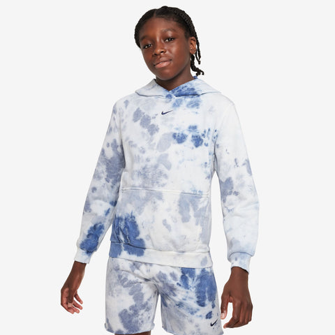 KIDS TIE DYE HOODIE - Diffused Blue / Midnight Navy