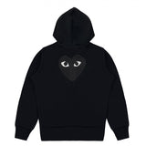 FULL ZIP BLACK HEART BACK PRINT HOODIE - BLACK