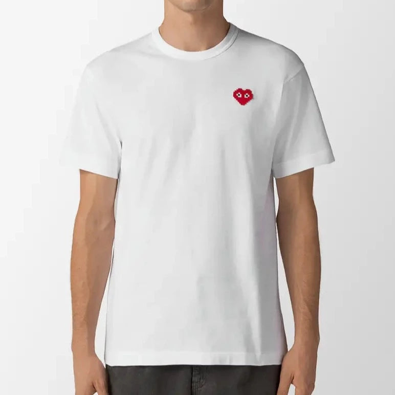 CDG PLAY X INVADER HEART - WHITE