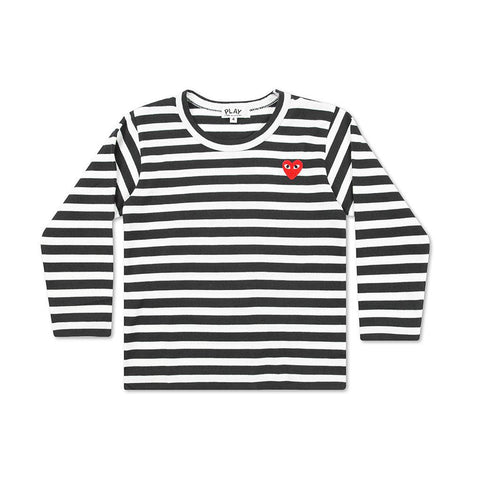 PLAY KIDS STRIPED LS TEE - BLACK