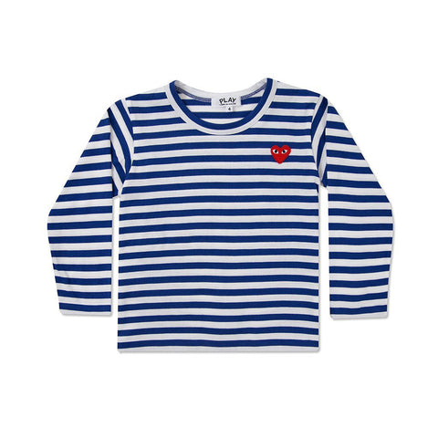 PLAY KIDS STRIPED LS TEE - BLUE