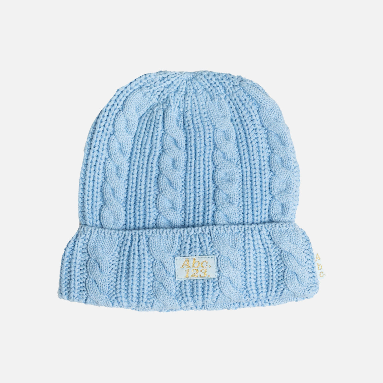 ABC. 123. CABLEKNIT BEANIE - ANGELITE BLUE