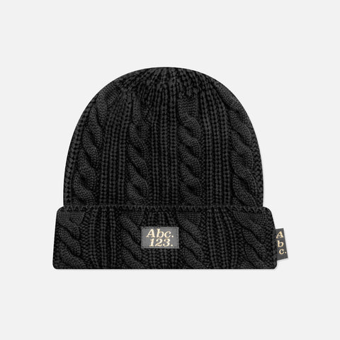 ABC. 123. CABLEKNIT BEANIE - ANTHRACITE BLACK
