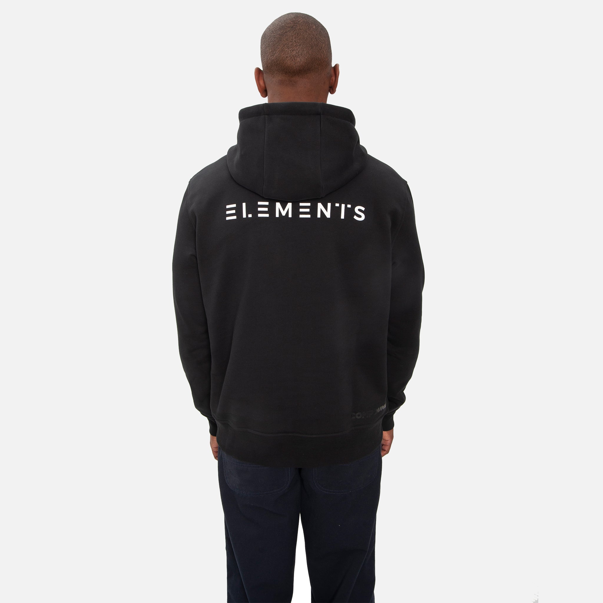 COMPOUND X SAVE THE DUCK "7 CONTINENTS" HOODIE - BLACK / WHITE