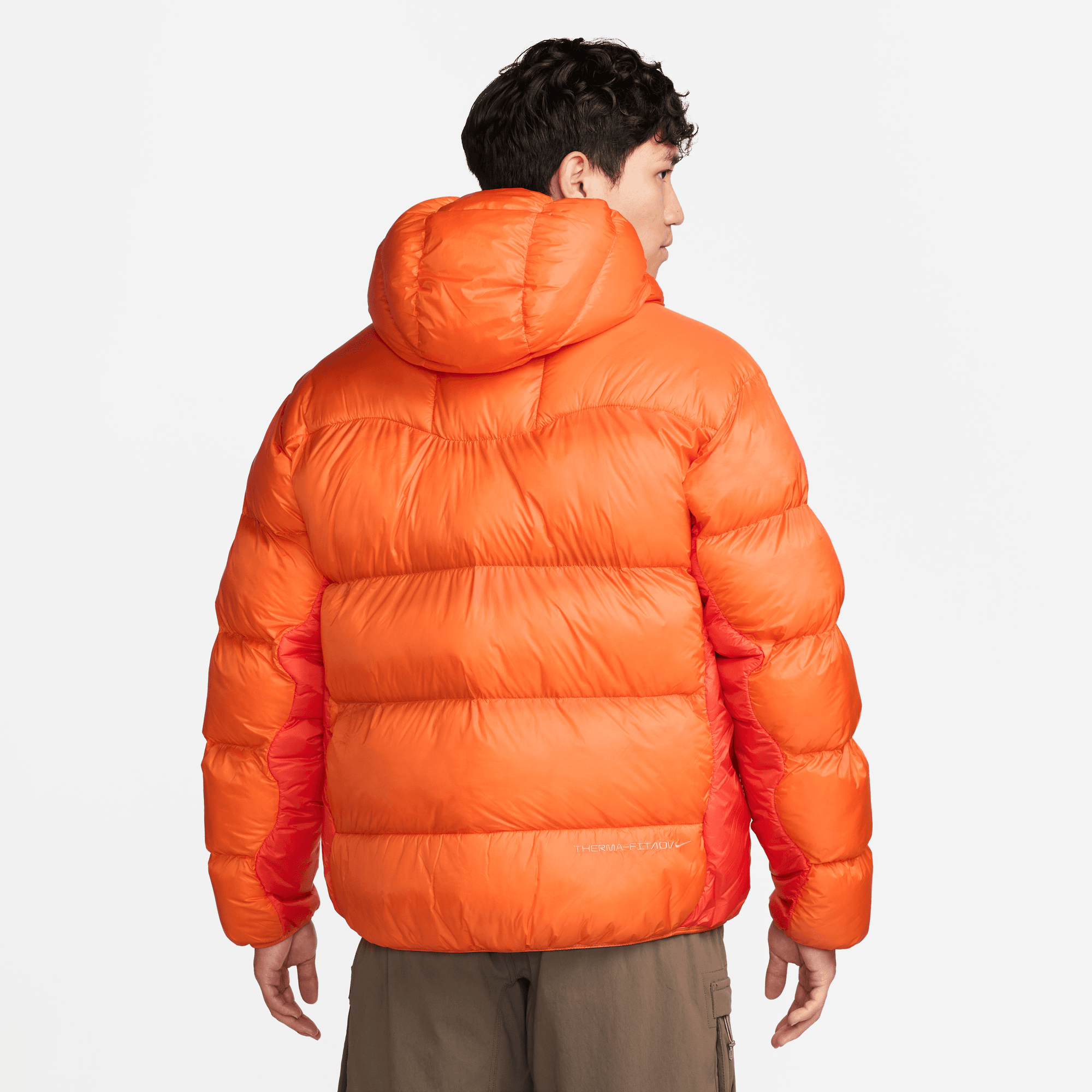 Nike hooded shop puffer jacket orange