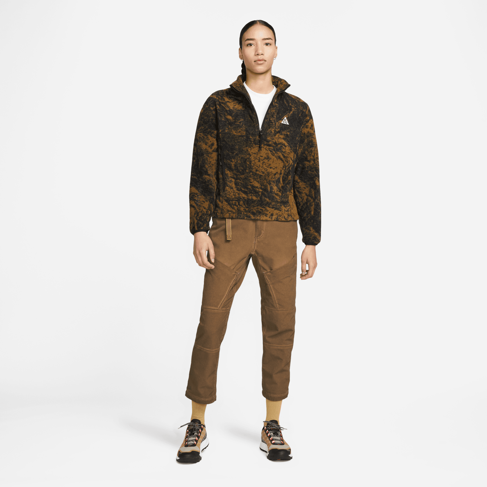 WMNS ACG THERMA-FIT "WOLF TREE" 1/2 ZIP PULLOVER - HAZEL RUSH