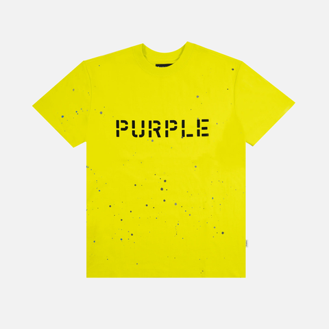 JERSEY STENCIL LOGO PAINT SLPLATTER S/S TEE - YELLOW