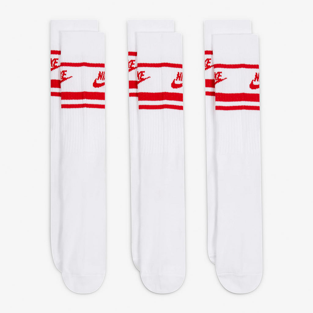 NSW EVERYDAY ESSENTIAL SOCKS (3 PACK) - WHITE / UNIVERSITY RED