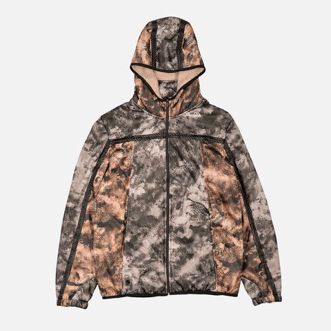 MESH POLAR FLEECE ZIP UP HOODIE - CAMO